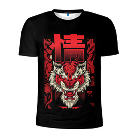 Мужская футболка 3D спортивная с принтом Japanese Red Tiger в Ухте, 100% полиэстер с улучшенными характеристиками | приталенный силуэт, круглая горловина, широкие плечи, сужается к линии бедра | Тематика изображения на принте: 2022 | 2022 год | japa | japan tiger | japanese | japanese tiger | tiger | год тигра | новый год 2022 | новый год тигра | тигр