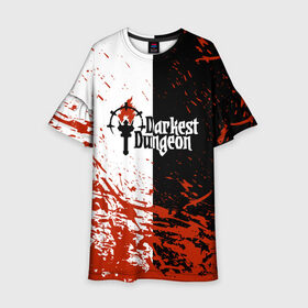 Детское платье 3D с принтом Darkest Dungeon | DD | Black White Logo в Ухте, 100% полиэстер | прямой силуэт, чуть расширенный к низу. Круглая горловина, на рукавах — воланы | Тематика изображения на принте: colour of madness | crimson court | darkest dungeon | game | logo | roguelike | shieldbreaker | the shieldbreaker | игра | лого | логотип | ролевая игра | темнейшее подземелье