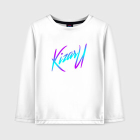 Детский лонгслив хлопок с принтом КИЗАРУ НЕОН ЛОГО | KIZARU NEON LOGO в Ухте, 100% хлопок | круглый вырез горловины, полуприлегающий силуэт, длина до линии бедер | haunted family | kizaru | kizaru haunted family | neon | rap | russia | russian rap | кизару | неон | призраки | россия | русский реп | рэп | семья приведения | семья призраки | хаунтед фемили | хип хоп