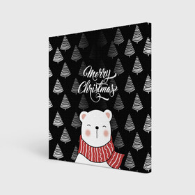 Холст квадратный с принтом MERRY CHRISTMAS BEARS в Ухте, 100% ПВХ |  | 2021 | 2022 | new year | деда мороза | зима | к нам приходит | как у всех | костюм | медвежонок | мишка | новогодний | новый год | праздник | рекомендации | рождество | снег | снежинки | снежок | узор | хочу