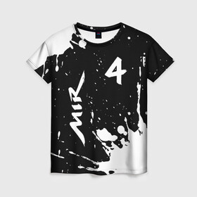 Женская футболка 3D с принтом МИР4 + Краска в Ухте, 100% полиэфир ( синтетическое хлопкоподобное полотно) | прямой крой, круглый вырез горловины, длина до линии бедер | draco | mir 4 | mir4 | mmo | mmorpg | paint | rpg | брызги | драко | игра | игры | краска | мир 4 | мир4 | ммо | мморпг | рпг