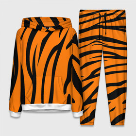 Женский костюм 3D (с толстовкой) с принтом Текстура тигра tiger в Ухте,  |  | tiger | кошка | оранжевый черный | символ 22 года | текстура | тигр
