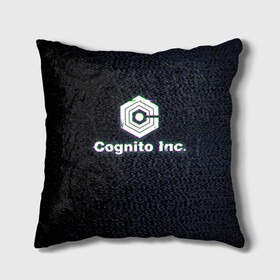 Подушка 3D с принтом Экран Cognito Inc в Ухте, наволочка – 100% полиэстер, наполнитель – холлофайбер (легкий наполнитель, не вызывает аллергию). | состоит из подушки и наволочки. Наволочка на молнии, легко снимается для стирки | знак | лого | надпись | помехи | экран