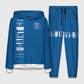 Женский костюм 3D (с толстовкой) с принтом PSG PARIS SAINT GERMAIN WHITE LINE SPORT в Ухте,  |  | paris saint germain | psg | saint | sport | париж | псг | псж | спорт | футбол