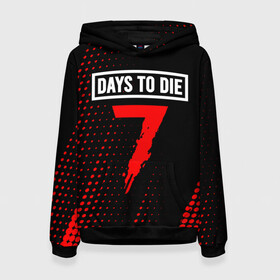 Женская толстовка 3D с принтом 7 DAYS TO DIE + Полутона в Ухте, 100% полиэстер  | двухслойный капюшон со шнурком для регулировки, мягкие манжеты на рукавах и по низу толстовки, спереди карман-кенгуру с мягким внутренним слоем. | 7 days to die | days | die | logo | zombie | дай | дейс | зомби | игра | игры | лого | логотип | полутона | севен | севен дейс | символ | символы | хоррор
