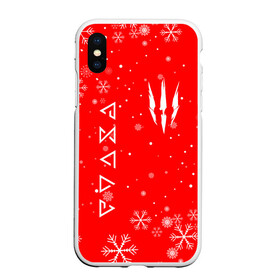 Чехол для iPhone XS Max матовый с принтом THE WITCHER НОВОГОДНИЕ СНЕЖИНКИ в Ухте, Силикон | Область печати: задняя сторона чехла, без боковых панелей | geralt | the witcher | the witcher wild hunt | witcher | ведьмак | ведьмак 3 | геральт | сериал