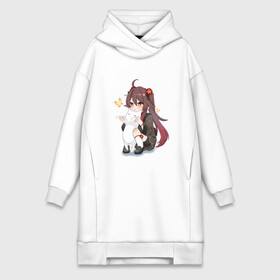 Платье-худи хлопок с принтом ХУ ТАО И БЕЛЫЙ КОТИК в Ухте,  |  | anime | game | genshin | hu tao | impact | lumin | paimon | pyro | аниме | взрыв | геншин | игра | импакт | итэр | киса | кот | котик | люмин | молитва | паймон | пиро | путешественник | тейват | ху тао