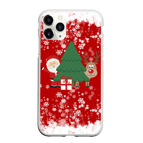 Чехол для iPhone 11 Pro Max матовый с принтом Новогоднее настроение Santa в Ухте, Силикон |  | 2021 | 2022 | happy new year 2022 | дед мороз | дед мороз и олень | елка | новый год | новый год 2022 | олень | праздник | санта