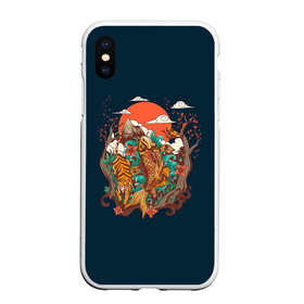 Чехол для iPhone XS Max матовый с принтом Осенний Закат в Ухте, Силикон | Область печати: задняя сторона чехла, без боковых панелей | birds | carp | clouds | fish | forest | japan | japanese | koi | moon | mountains | nature | sun | sunset | symbol | tiger | trees | year | года | горы | деревья | закат | карп | кои | лес | луна | облака | природа | птицы | рыба | символ | солнце | тигр 