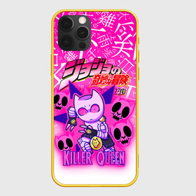 Чехол для iPhone 12 Pro с принтом JOJO   KILLER QUEEN   КОРОЛЕВА УБИЙЦА   GRADIENT в Ухте, силикон | область печати: задняя сторона чехла, без боковых панелей | adventure | jojo | jojos bizarre | jojos bizarre adventure | killer queen | pattern | yare yare daze | аниме | брызги | джоджо | манга | узор | яре яре дазе