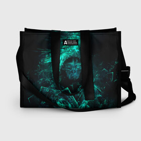 Сумка-шоппер 3D с принтом Korvo green в Ухте, 100% полиэстер | застегивается на металлическую кнопку; внутренний карман застегивается на молнию. Стенки укреплены специальным мягким материалом, чтобы защитить содержимое от несильных ударов
 | dishonored | disonord | game | games | дисонорд | игра | игры