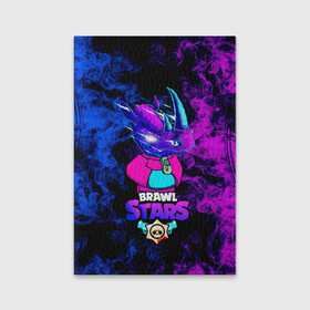 Обложка для паспорта матовая кожа с принтом Brawl Stars Леон Носорог 2022 в Ухте, натуральная матовая кожа | размер 19,3 х 13,7 см; прозрачные пластиковые крепления | бравл старс | игра | леон | неон | носорог | скин