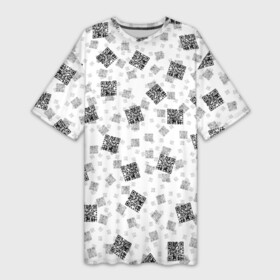 Платье-футболка 3D с принтом PATTERN  QR CODE в Ухте,  |  | patern | pattern | qr code | qr код | qrcode | qrкод | quick response code | куар | куар код | кью ар код | матричных штриховых кодов | патерн | паттерн | штриховых кодов