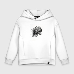 Детское худи Oversize хлопок с принтом terrier терьер в Ухте, френч-терри — 70% хлопок, 30% полиэстер. Мягкий теплый начес внутри —100% хлопок | боковые карманы, эластичные манжеты и нижняя кромка, капюшон на магнитной кнопке | terrier | бойцовские породы | собачьи бои | стаффордширский | терьер