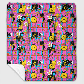 Плед с рукавами Психоделика. Инь-Янь: в Ухте, 100% полиэстер | Закругленные углы, все края обработаны. Ткань не мнется и не растягивается. Размер 170*145 | грибы | инь янь | паттерн | психоделика | смайлы | эзотерика