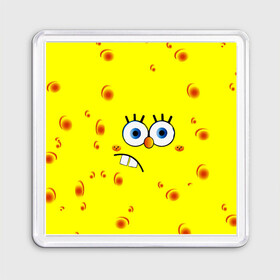 Магнит 55*55 Губка БОБ 2022: в Ухте, Пластик | Размер: 65*65 мм; Размер печати: 55*55 мм | губка боб | желтый | квадратные штаны | мультфильм | смайлик | спанч боб