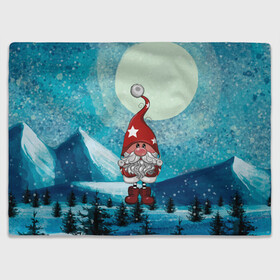 Плед 3D Маленький гном Санта: в Ухте, 100% полиэстер | закругленные углы, все края обработаны. Ткань не мнется и не растягивается | 2022 | дед мороз | новый год | рождество | санта