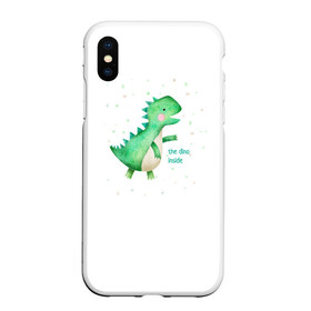 Чехол для iPhone XS Max матовый с принтом Dino inside в Ухте, Силикон | Область печати: задняя сторона чехла, без боковых панелей | Тематика изображения на принте: внутри | дино | динозавр | динозавр внутри | зверь | зверь внутри | зеленый | юрский период