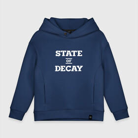 Детское худи Oversize хлопок с принтом State of Decay Logo (+спина) в Ухте, френч-терри — 70% хлопок, 30% полиэстер. Мягкий теплый начес внутри —100% хлопок | боковые карманы, эластичные манжеты и нижняя кромка, капюшон на магнитной кнопке | Тематика изображения на принте: logo | state of decay | survival horror | undead labs | загнивающий штат | зомби апокалипсис | лого | логотип | стадия разложения | стейт оф декай | эмблема