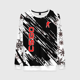 Женский свитшот 3D с принтом CS GO СНЕЖИНКИ в Ухте, 100% полиэстер с мягким внутренним слоем | круглый вырез горловины, мягкая резинка на манжетах и поясе, свободная посадка по фигуре | astralis | awp | counter strike | cs  go  снежинки | cs go | cs go global offensive | csgo | faze clan | hyper beast | team liquid | астралис | кс го | тим ликвид | фейз клан | хайпер бист