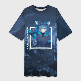 Платье-футболка 3D с принтом Рем с ушками, Re: zero. Жизнь с нуля в альтернативном мире в Ухте,  |  | anime | kara hajimeru isekai seikatsu | re zero | rem | в альтернативном мире | демон | жизнь с нуля | ре зеро | рем | рэм