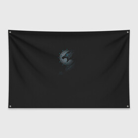 Флаг-баннер с принтом Волчьи руны в Ухте, 100% полиэстер | размер 67 х 109 см, плотность ткани — 95 г/м2; по краям флага есть четыре люверса для крепления | wolf | ведьмак | галактика | звезды | койот | колдовство | космос | луна | ночь | оборотень | руны | собака | эзотерика