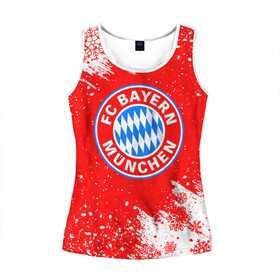 Женская майка 3D с принтом НОВОГОДНИЙ BAYERN MUNCHEN СВИТЕР НОВОГОДНИЙ в Ухте, 100% полиэстер | круглая горловина, прямой силуэт, длина до линии бедра | 2022 | bayern | bayern munchen | fc bayern | football | football club | new year | sport | бавария | новогодний | новогодний bayern munchen | новый год | новый год 2022 | спорт | футбол | футбольный клуб