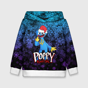 Детская толстовка 3D с принтом POPPY PLAYTIME ПОППИ ПЛЕЙТАЙМ НОВЫЙ ГОД в Ухте, 100% полиэстер | двухслойный капюшон со шнурком для регулировки, мягкие манжеты на рукавах и по низу толстовки, спереди карман-кенгуру с мягким внутренним слоем | poppy playtime | игра | монстр | новый год | плэйтайм | попи плей тайм | попи плэй тайм | попиплейтам | попиплэйтайм | поппи плейтайм | поппиплэйтайм | снежинки | хагги вагги | хаги ваги | хоррор