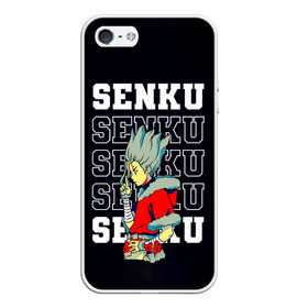 Чехол для iPhone 5/5S матовый с принтом Senku - Dr Stone в Ухте, Силикон | Область печати: задняя сторона чехла, без боковых панелей | anime | dr stone | dr stone stone wars | e  mc2 | manga | senku | senkuu ishigami | аниме | вождь деревни исигами | десять миллиардов процентов | доктор камень | доктор стоун | докута сутон | исигами сенку | исигами сэнку | манга