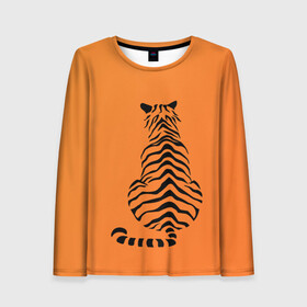 Женский лонгслив 3D с принтом ПОЛОСАТЫЙ ХИЩНИК в Ухте, 100% полиэстер | длинные рукава, круглый вырез горловины, полуприлегающий силуэт | 2022 | 22 | animal | beast | christmas | merry | new | predator | tiger | year | водяного | водяной | год | животное | животные | зверь | новый | полосатый | полосы | рождество | тигр | тигра | хищник