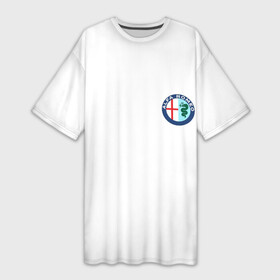 Платье-футболка 3D с принтом Alfa Romeo in heart в Ухте,  |  | 147 | 156 | 159 | 166 | alfa romeo | alfa romeo giulia | alfaromeo | giulia | quadrifoglio | альфа | альфа ромео | альфаромер | квадрифолио | ромео