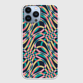 Чехол для iPhone 13 Pro Max с принтом Абстрактные полоски в Ухте,  |  | Тематика изображения на принте: абстракция | бирюзовый | лимонный | полоски | полосы | розовый | цвет