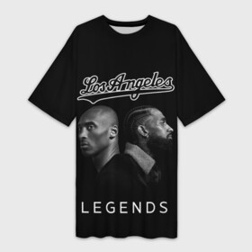 Платье-футболка 3D с принтом Los Angeles Legends  Легенды Лос Анджлелеса в Ухте,  |  | basketball | bryant | kobe | lakers | legends | los angeles | nba | sport | баскетбол | брайант | кобе | легенда | лейкерс | лос анджелес | нба | нипси хассл | рэп | хип хоп