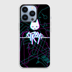 Чехол для iPhone 13 Pro с принтом Stray: кот бродяга в Ухте,  |  | adventure | cat | computer game | emblem | inscription | kitten | logo | lost | neon text | out of focus | stray | tramp | бродяга | заблудший | компьютерная игра | кот | котёнок | логотип | надпись | неоновый текст | приключения | сбитая резко