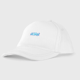 Детская бейсболка с принтом ARCANE LEAGUE OF LEGENDS NEON LOGO в Ухте, 100% хлопок | классический козырек, металлическая застежка-регулятор размера | Тематика изображения на принте: akali | arcane | fan | fan art | hero | jinx | kda | kda mas | league of legends | lol | moba | акали | аркейн | герой | джинкс | кда | лига легенд | лол | моба