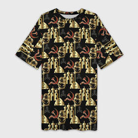 Платье-футболка 3D Русская Символика (СССР): в Ухте,  |  | 1 мая | lenin sta | pioneer | russia | soviet union | ussr | коммунизм | комсомол | красная звезда | красный октябрь | ленин | партия | пионер | родина | рожден в ссср | россия | серп и молот | совдеп | советский союз