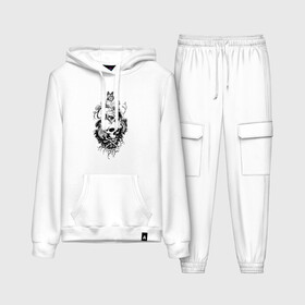 Женский костюм хлопок (с толстовкой) с принтом Skull frog в Ухте,  |  | bones | buterfly | flowers | frog | roots | skull | tree | бабочка | дерево | кости | цветы | череп | чягушка