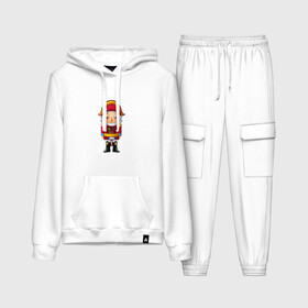 Женский костюм хлопок (с толстовкой) с принтом Новогодняя игрушка щелкунчик в Ухте,  |  | игрушка | новый год | орехи | улыбка | шапка | шишки | щелкунчик | ягода