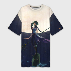 Платье-футболка 3D с принтом СЯО НА ФОНЕ ЛУНЫ  XIAO  ГЕНШИН в Ухте,  |  | anemo | anime | game | genshin | impact | lumin | paimon | xiao | анемо | аниме | аякс | геншин | игра | импакт | итэр | люмин | молитва | охотник на демонов | паймон | путешественник | сяо | тейват