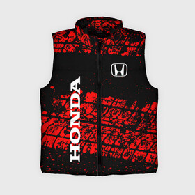 Женский жилет утепленный 3D Honda Следы от шин.: в Ухте,  |  | honda | sport | авто | автомобиль | бренд | марка | спорт | хонда