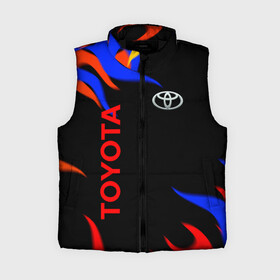 Женский жилет утепленный 3D с принтом Toyota Разноцветный огонь. в Ухте,  |  | auto | sport | toyota | авто | автомобиль | бренд | спорт | тойота