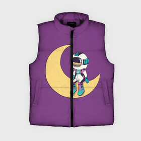 Женский жилет утепленный 3D с принтом Astronaut on the moon   сидит в Ухте,  |  | abstraction | art | astronaut | astronaut on the moon | moon | on the moon | абстракция | арт | астронавт | астронавт на луне | луна | на луне