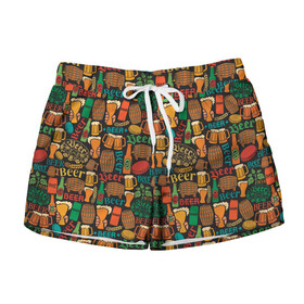 Женские шорты 3D Пиво (Beer): в Ухте, 100% полиэстер | прямой крой, два кармана без застежек по бокам. Мягкая трикотажная резинка на поясе, внутри которой широкие завязки. Длина до середины бедра | a | bar | beer | craft beer | алкаш | балтика | бар | бармен | бокал | бутылка | жигулёвское | закуска | кабак | кафе | кружка | официант | паб