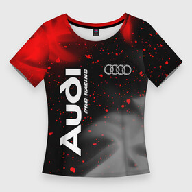 Женская футболка 3D Slim с принтом АУДИ  Pro Racing  Огонь в Ухте,  |  | audi | auto | logo | moto | pro racing | quattro | sport | symbol | авто | автомобильные | ауди | кватро | лого | логотип | логотипы | марка | мото | огонь | пламя | символ | спорт | шильдик