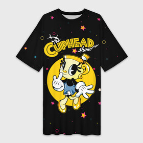 Платье-футболка 3D с принтом The Cuphead show Chalice в Ухте,  |  | adventure | cartoon | chalice | cup in a skirt | cuphead | show cup | the cuphead show | мультфильм | приключения | чаша | чашка в юбке | шоу чашека