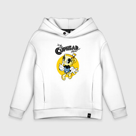 Детское худи Oversize хлопок с принтом The Cuphead show  Chalice. в Ухте, френч-терри — 70% хлопок, 30% полиэстер. Мягкий теплый начес внутри —100% хлопок | боковые карманы, эластичные манжеты и нижняя кромка, капюшон на магнитной кнопке | adventure | cartoon | chalice | cup in a skirt | cuphead | show cup | the cuphead show | мультфильм | приключения | чаша | чашка в юбке | шоу чашека