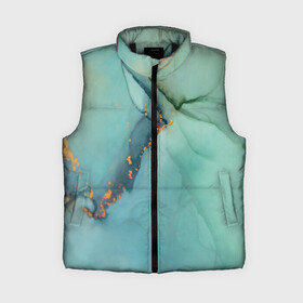 Женский жилет утепленный 3D FluidArt: в Ухте,  |  | арт | бирюза | линии | мрамор | флюидарт