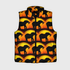 Женский жилет утепленный 3D с принтом Силуэт слона паттерн в Ухте,  |  | африка | паттерн | силут | слон | слоник | слоны