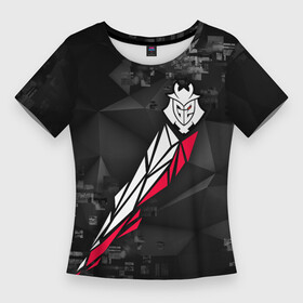 Женская футболка 3D Slim с принтом Форма команды G2 в Ухте,  |  | aleksib | amanek | cs go | cybersport | g2 | g2 esports | hunter | jackz | kennys | maikelele | monesy | niko | scream | г2 | киберспорт | киберспортсмены | кс го