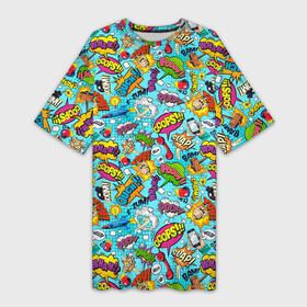 Платье-футболка 3D Поп арт пузыри: в Ухте,  |  | молоток | пузырь | ракета | рука | телефон